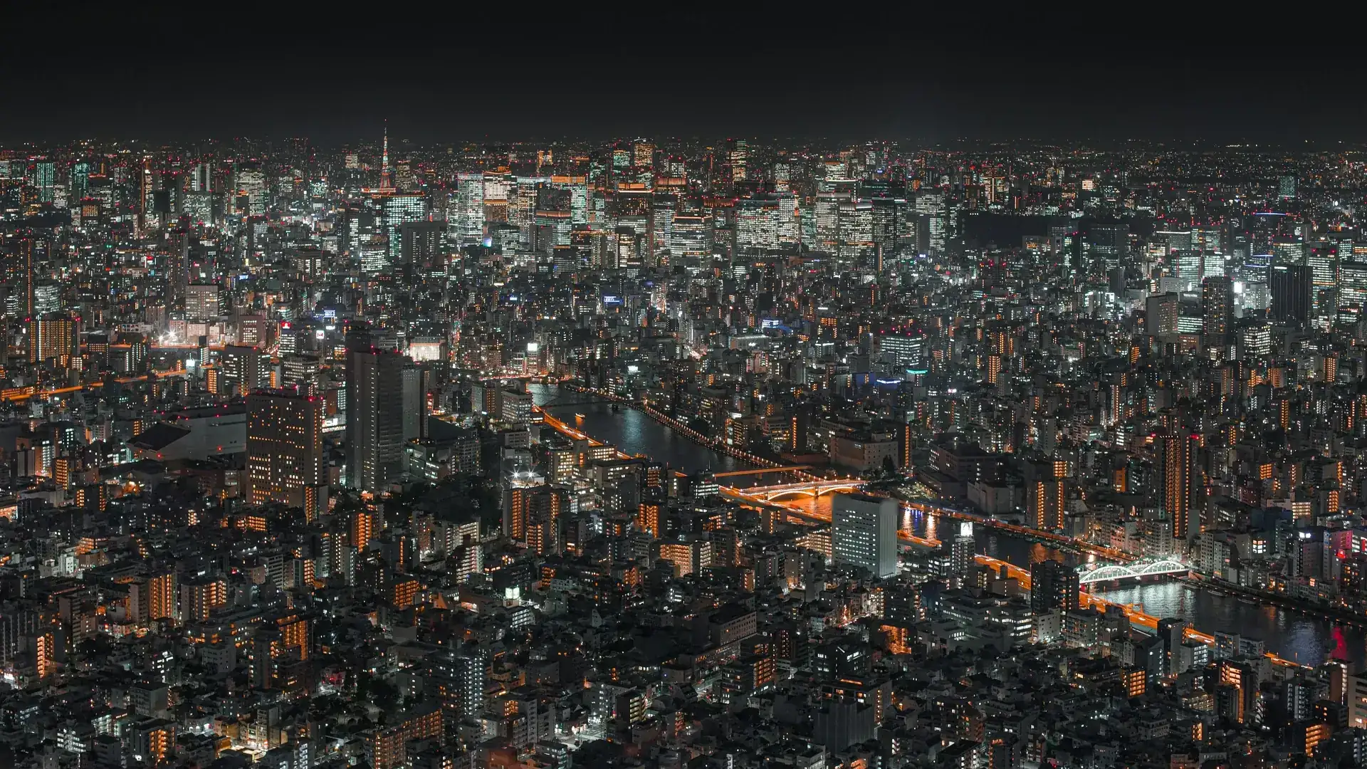 夜の東京に広がる街の灯り